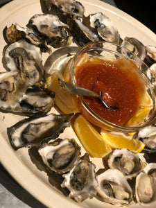 Miyagi Oysters Served with Cucumber Mignonette Sauce